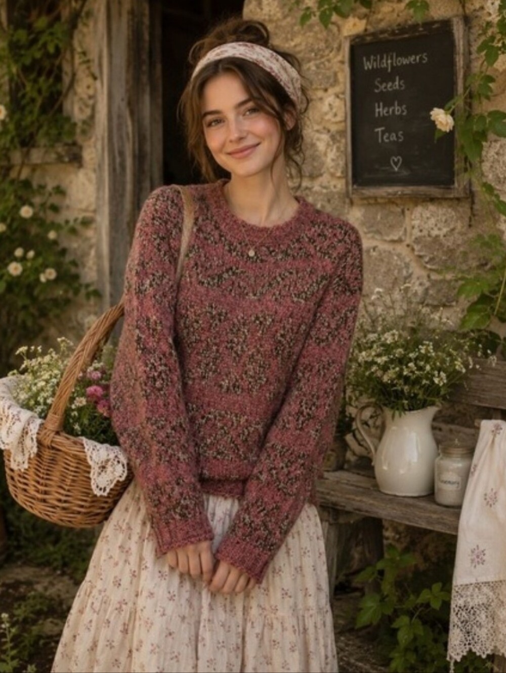 Sundance pink multi-texture sweater in a soft blended knit